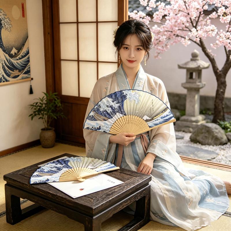 Ukiyoe Wave Bamboo Folding Fan - Fan Sensu Folding ulasan dan harga