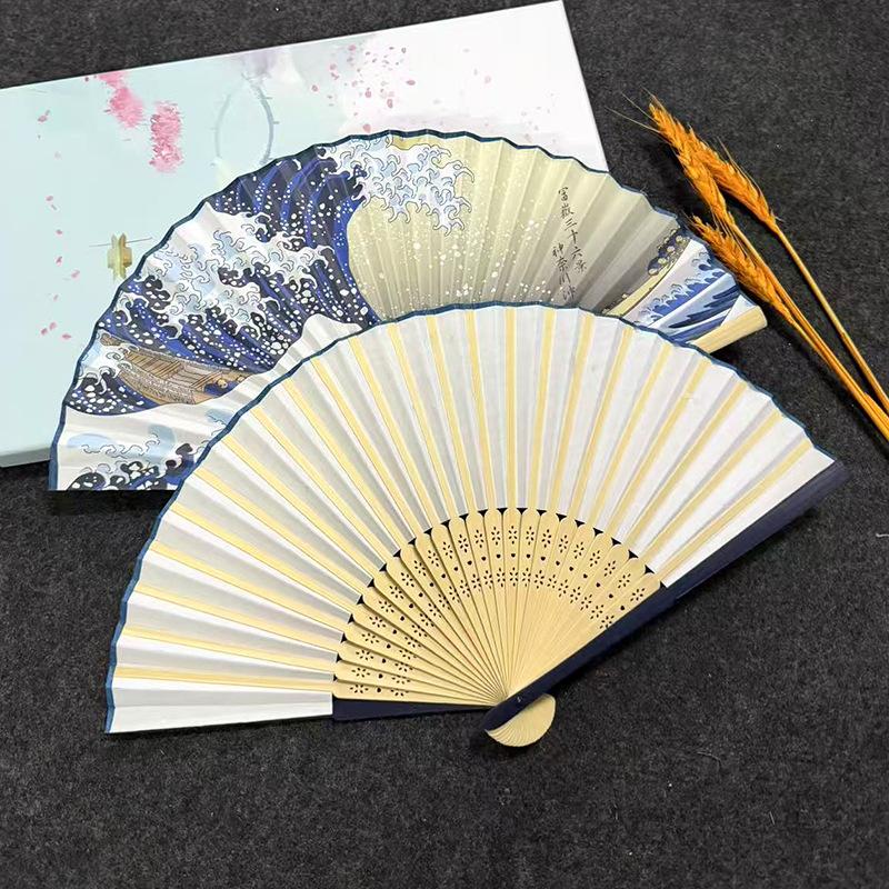 Ukiyoe Wave Bamboo Folding Fan - Fan Sensu Folding ulasan dan harga